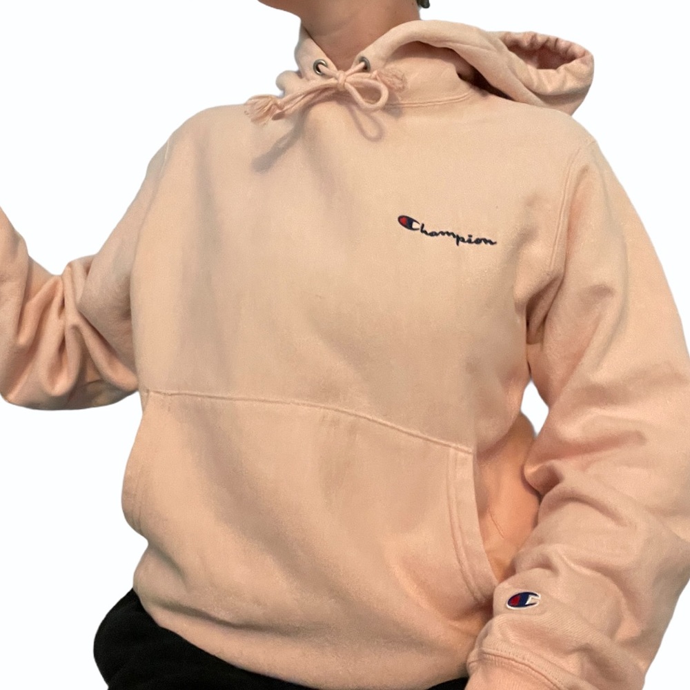 pink champion hoodie